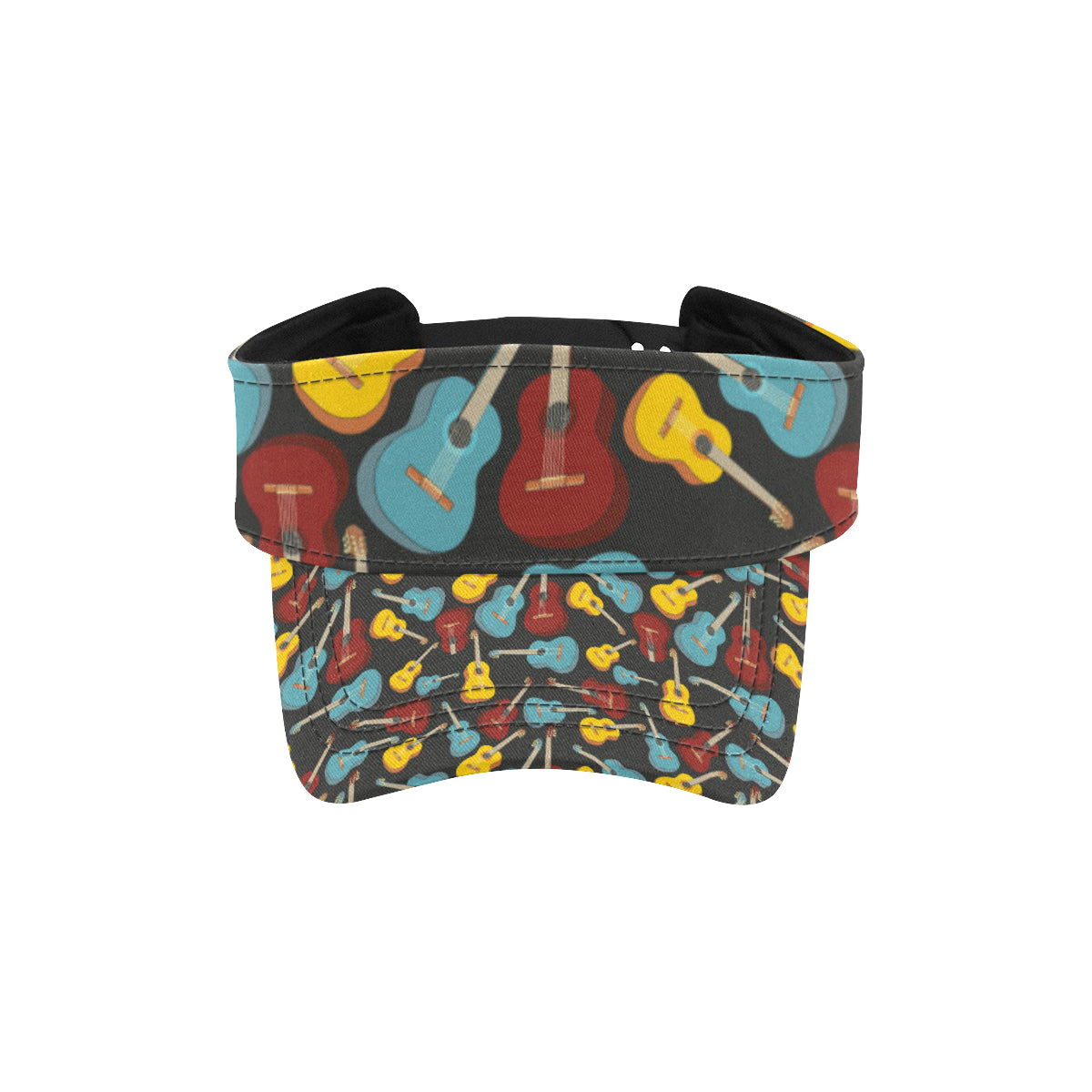 Acoustic Guitar Pattern Print Design 01 Unisex Sun Visor