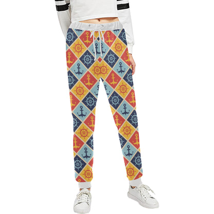 Nautical Pattern Design Themed Print Unisex Sweatpants