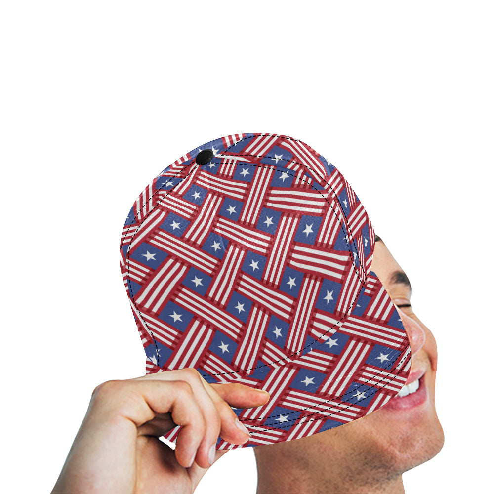 American flag Pattern Snapback Cap