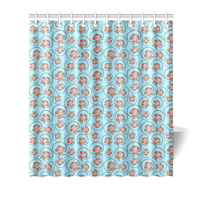 Monkey Cute Design Themed Print Shower Curtain