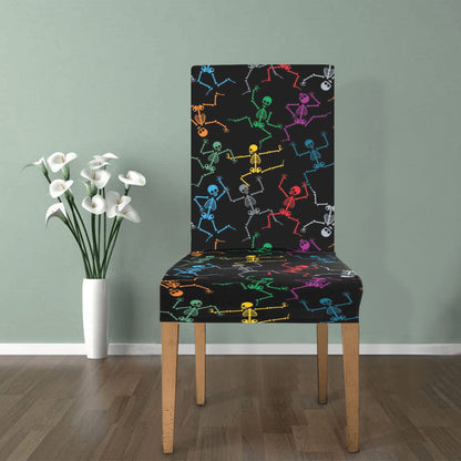 Skeleton Colorful Print Design LKS302 Dining Chair Slipcover