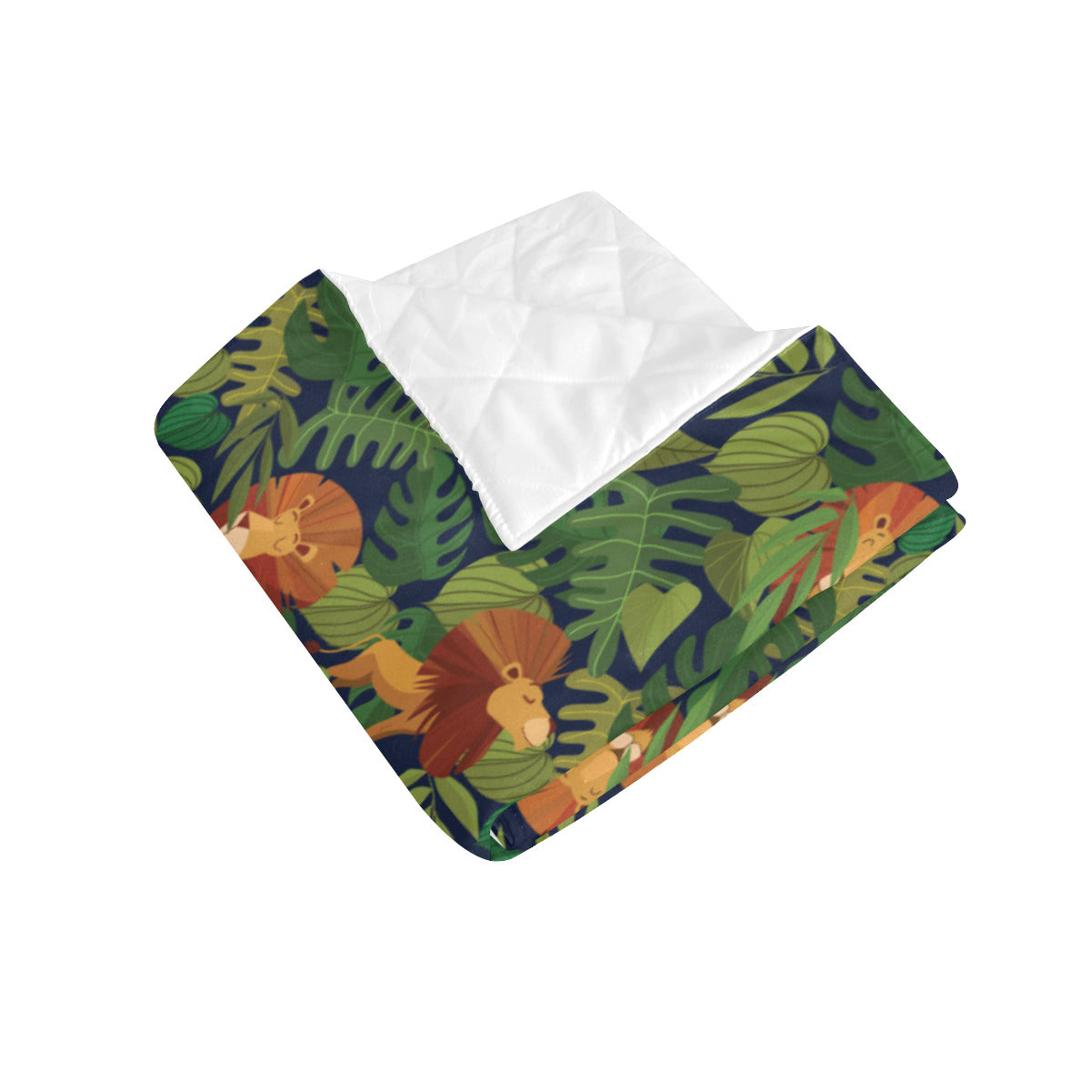 Lion Jungle Pattern Print Design 05 Premium Quilt