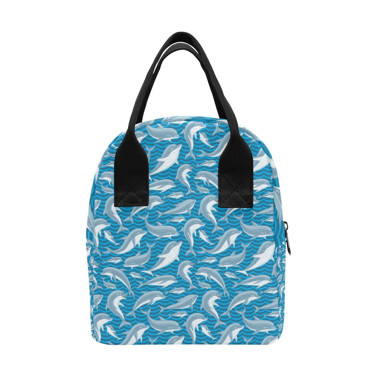 Dolphin Cute Print Pattern Insulated Lunch Bag