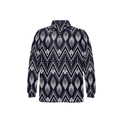 Indians Tribal Aztec Long Sleeve Polo Shirt For Men's