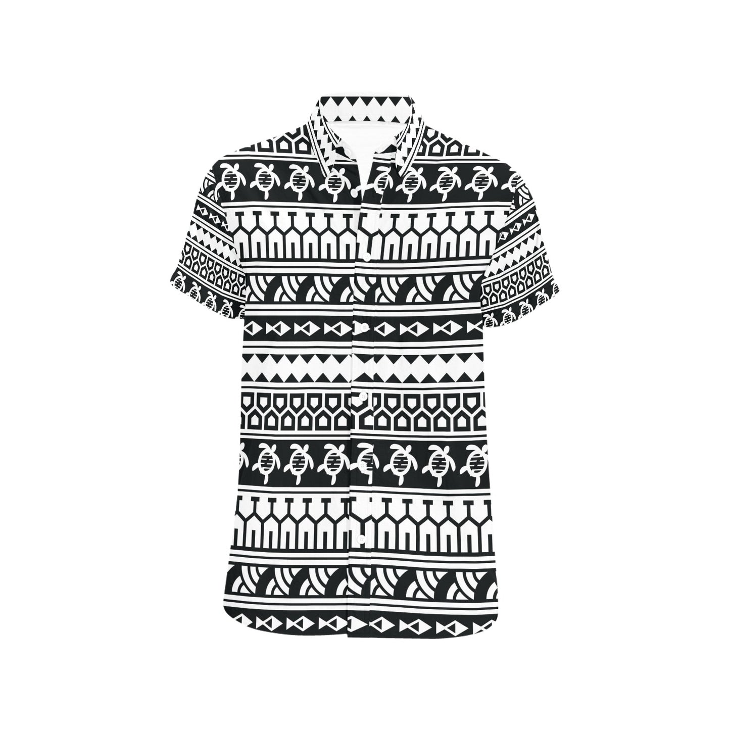 Samoan Pattern Print Design LKS303 Men Short Sleeve Button Up Shirt
