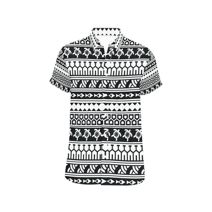 Samoan Pattern Print Design LKS303 Men Short Sleeve Button Up Shirt