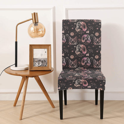 Third Eye Girl Cat Print Design LKS305 Dining Chair Slipcover