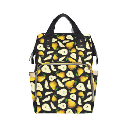 Pear Pattern Print Design PE01 Diaper Bag Backpack