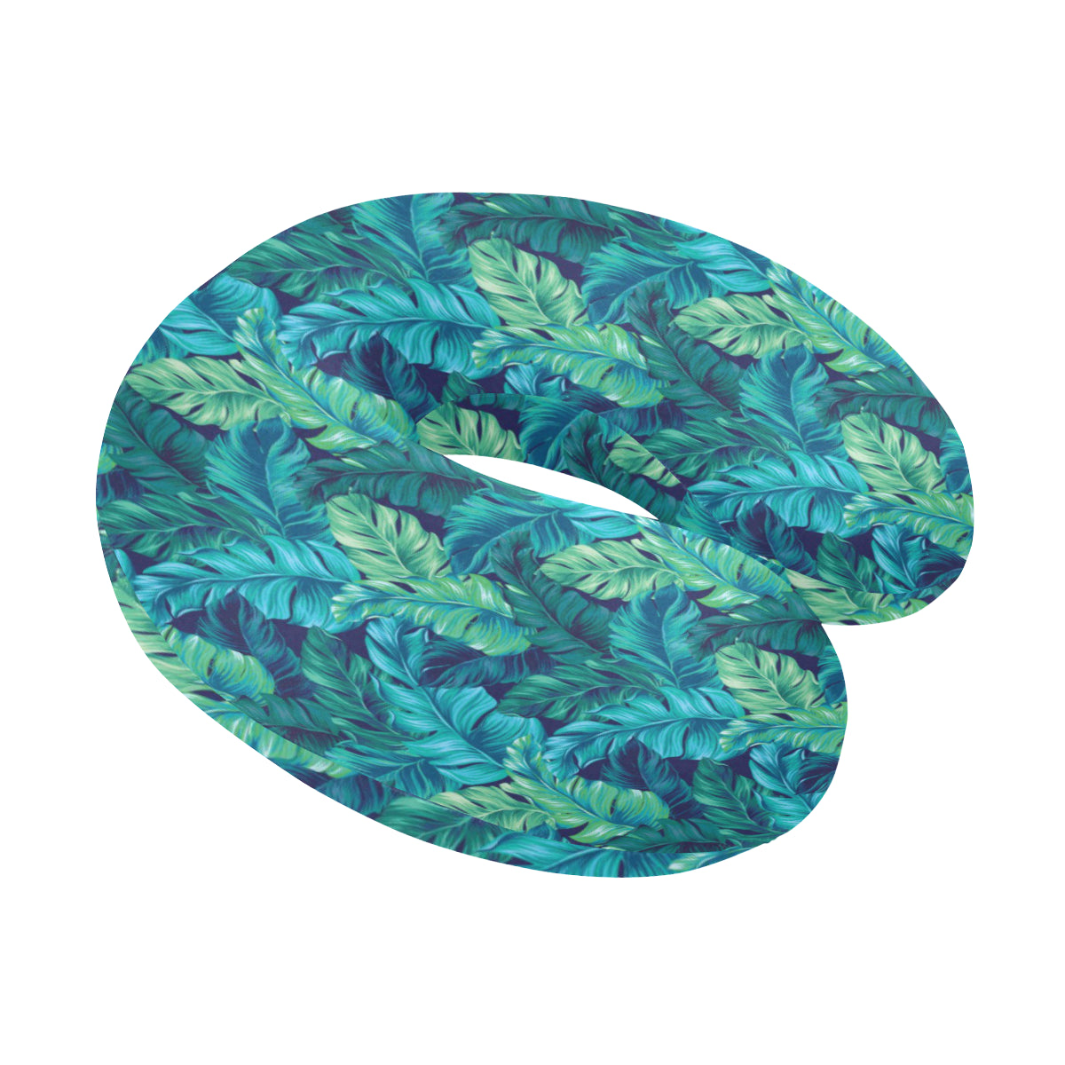 Banana Leaf Pattern Print Design 06 U-Shaped Travel Neck Pillow