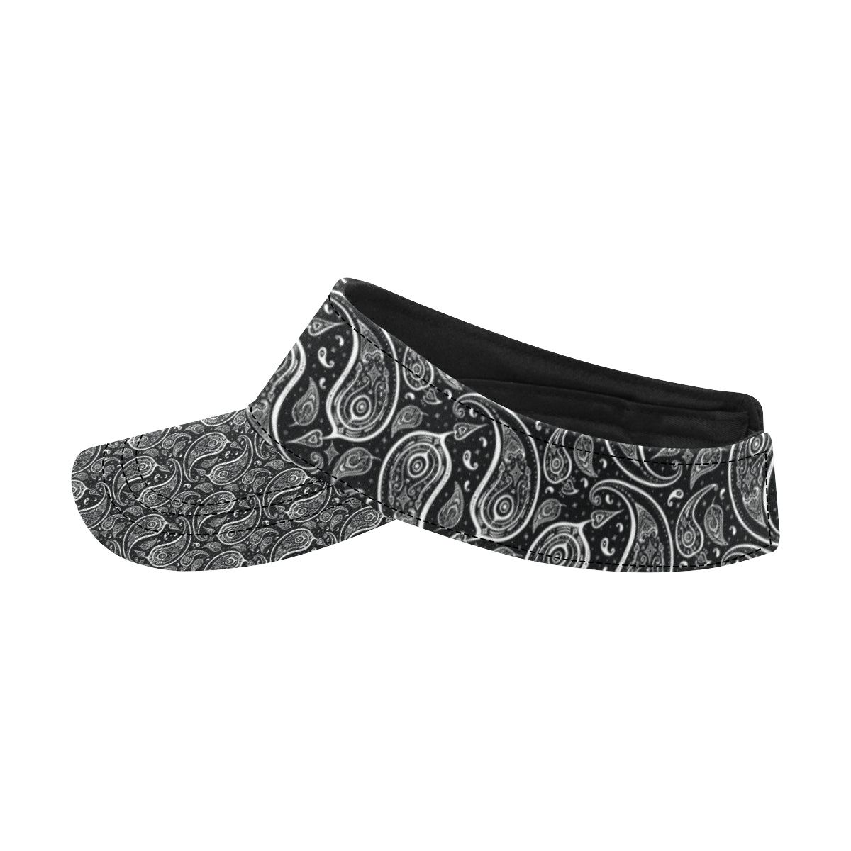 Paisley Black Design Print Unisex Sun Visor