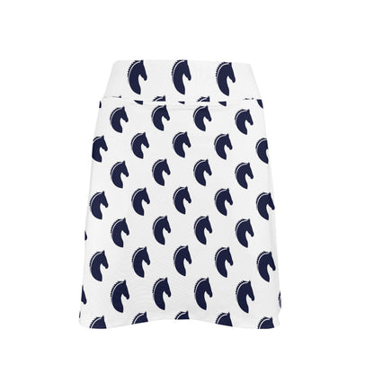 Horse Head Print Design LKS303 17" Golf & Pickleball Skort with Pockets