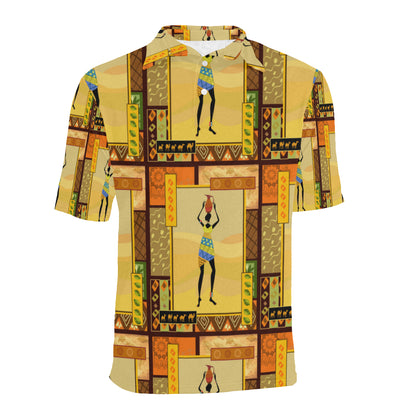 African Girl Design Men Polo Shirt