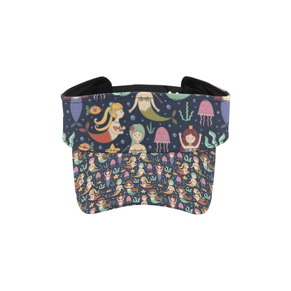 Mermaid Cartoon Pattern Print Design 03 Unisex Sun Visor