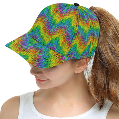 Rainbow Fur Design Print Snapback Cap