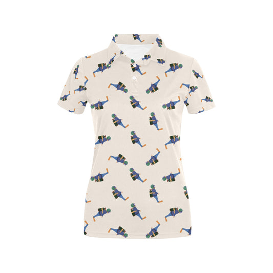 Scuba Driver Print Design LKS301 Women's Polo Shirt