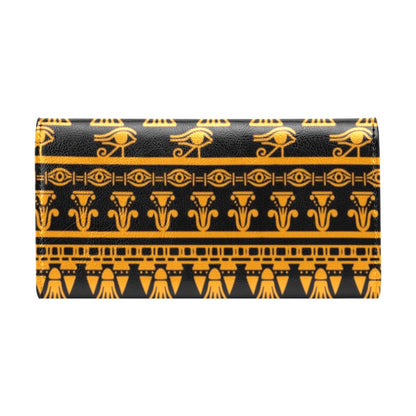 Eye of Horus Tribal Egypt Pattern Women's Trifold Wallet