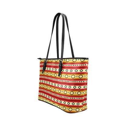 Serape Themed Leather Tote Bag