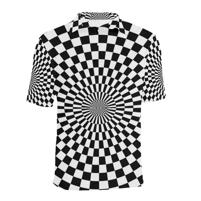 Checkered Flag Optical illusion Men Polo Shirt