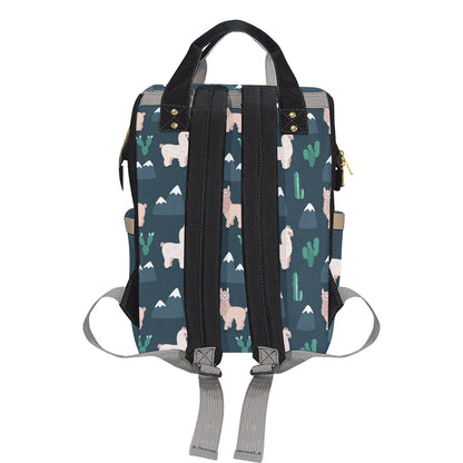 Llama Pattern Print Design 06 Diaper Bag Backpack