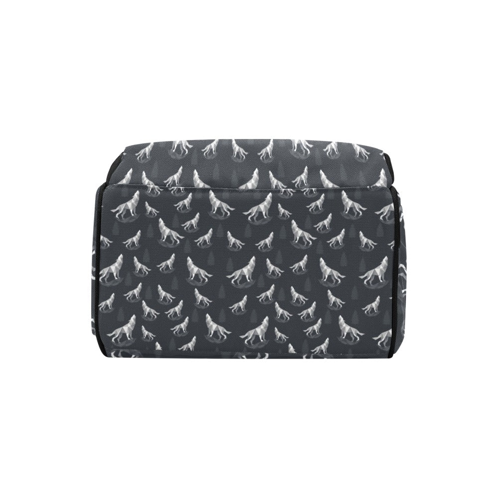 Wolf Print Design LKS303 Diaper Bag Backpack