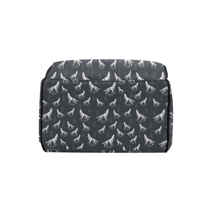 Wolf Print Design LKS303 Diaper Bag Backpack