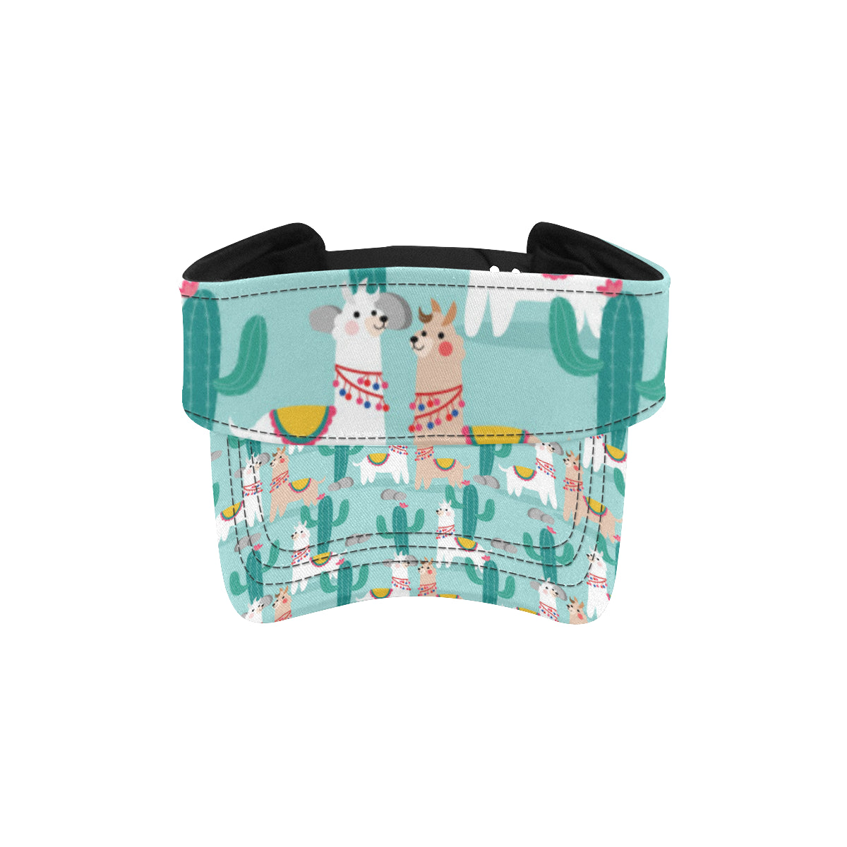 Llama Cactus Pattern Print Design 08 Unisex Sun Visor