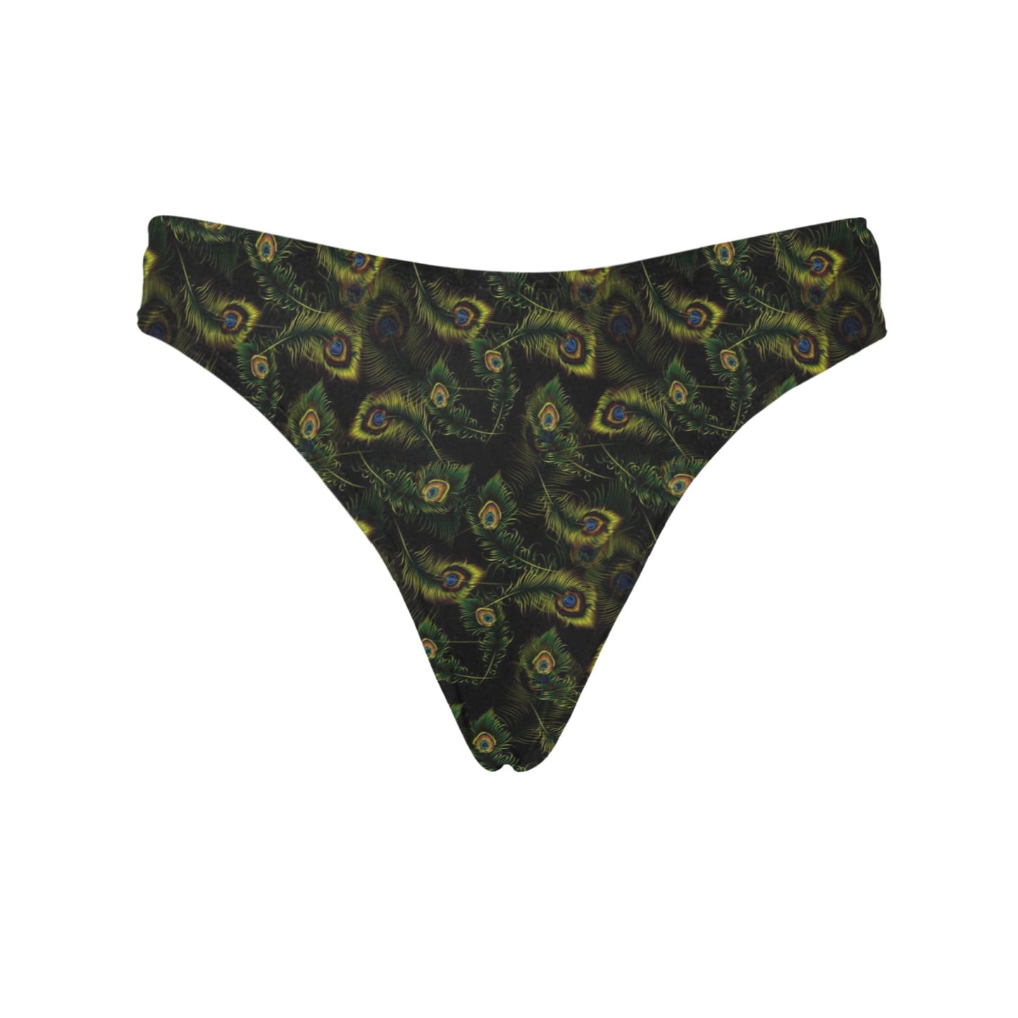 Peacock Feather Pattern Design Print Women's Thongs