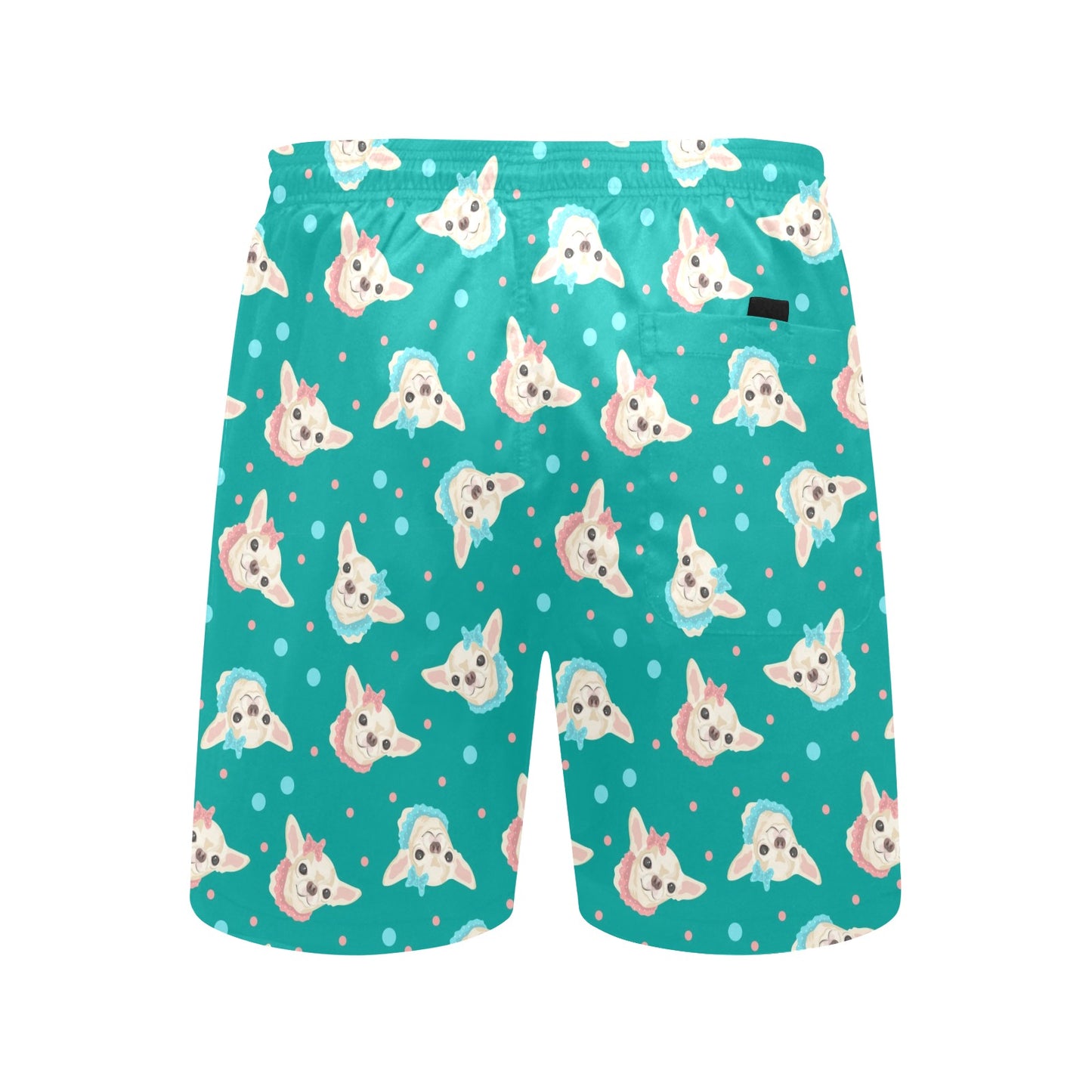 Chihuahua Polka Dot Pattern Men's Swim Trunks Beach Shorts