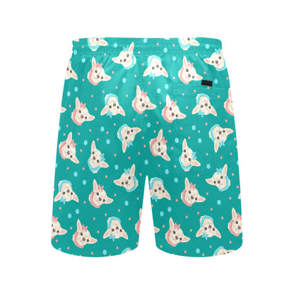 Chihuahua Polka Dot Pattern Men's Swim Trunks Beach Shorts