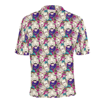 Sheep Print Design LKS403 Men Polo Shirt