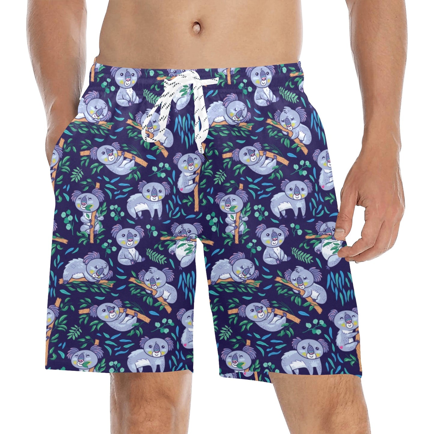 Koala Themed Design Print Men's Swim Trunks Beach Shorts