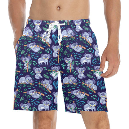 Koala Themed Design Print Men's Swim Trunks Beach Shorts