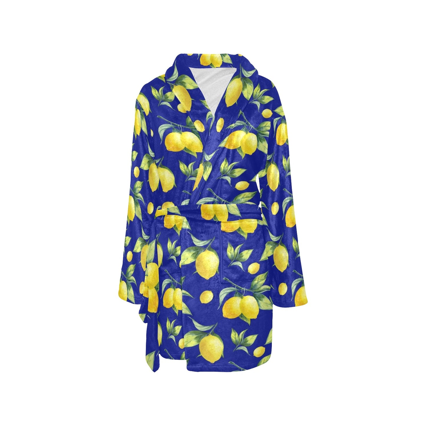 Lemon Pattern Print Design LM06 Women's Fleece Robe