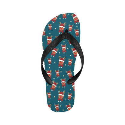Reindeer Print Design LKS406 Flip Flops