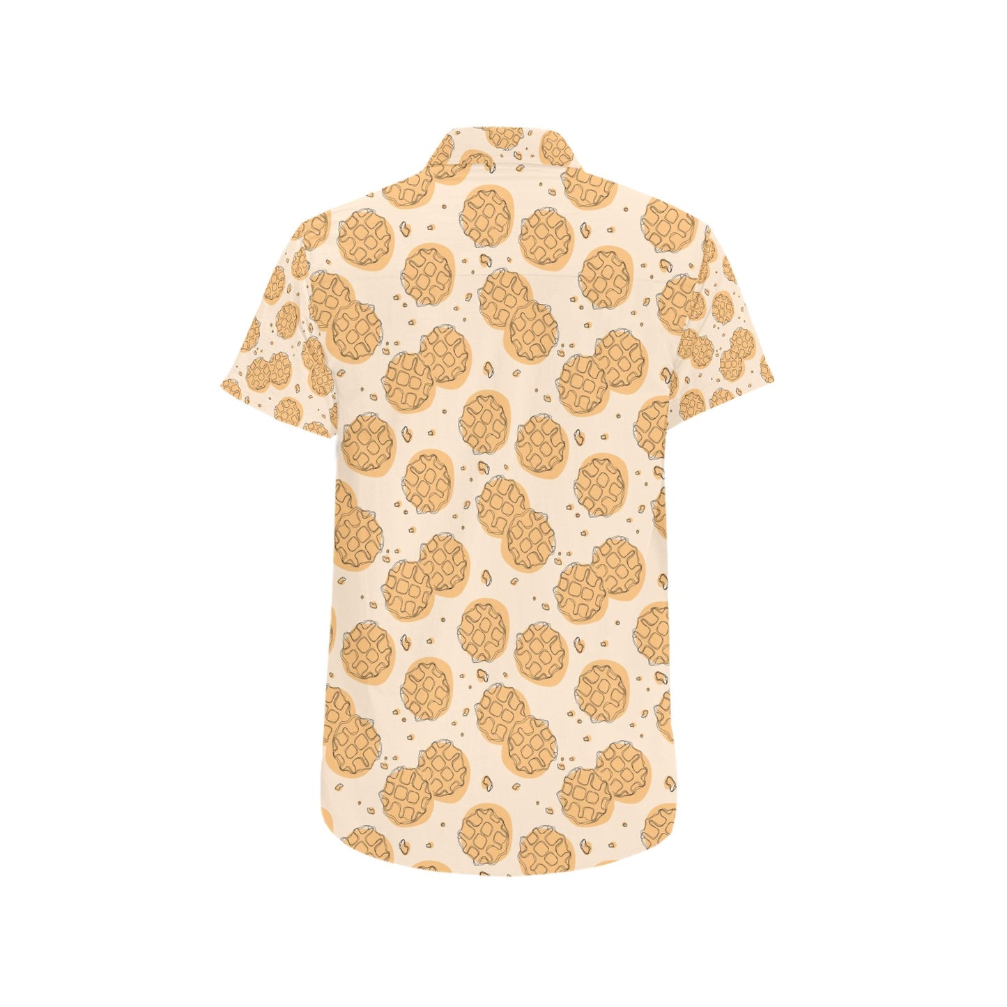 Waffle Print Design LKS303 Men Short Sleeve Button Up Shirt