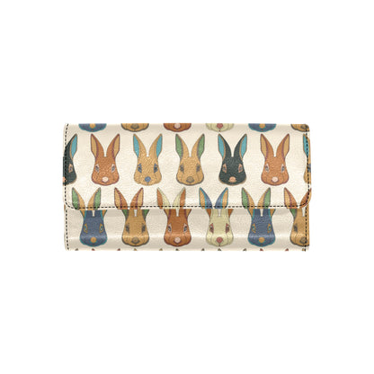 Rabbit Pattern Print Design RB04 Women's Trifold Wallet