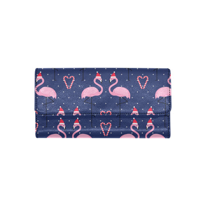 Flamingo Christmas Women's Trifold Wallet