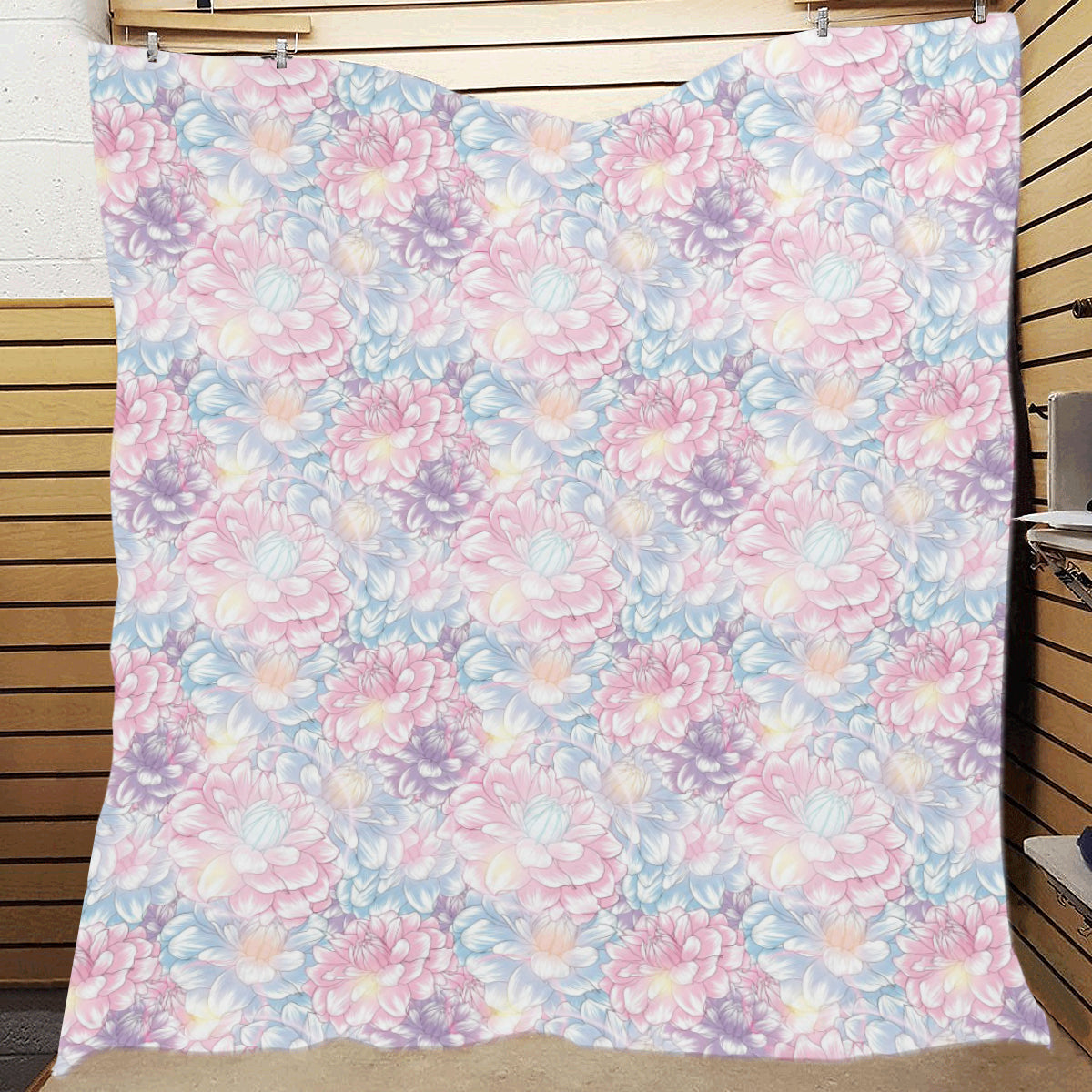 Dahlia Pattern Print Design 01 Premium Quilt