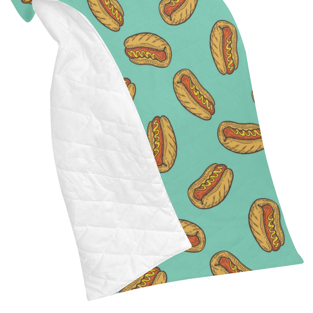 Hot Dog Pattern Print Design 04 Premium Quilt