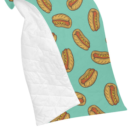 Hot Dog Pattern Print Design 04 Premium Quilt