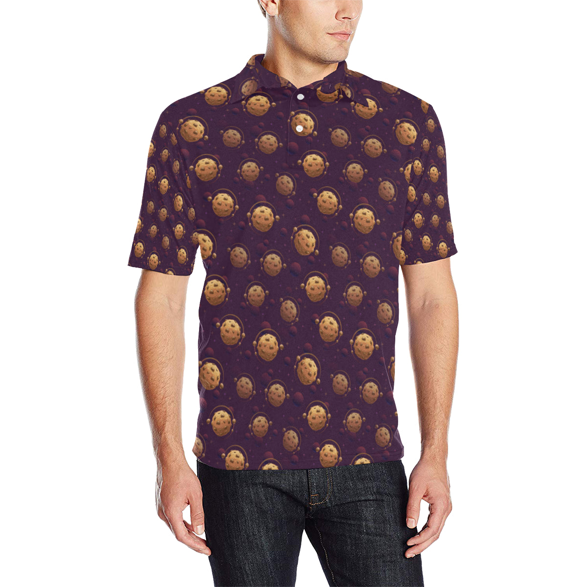 Cookie Pattern Print Design 03 Men Polo Shirt