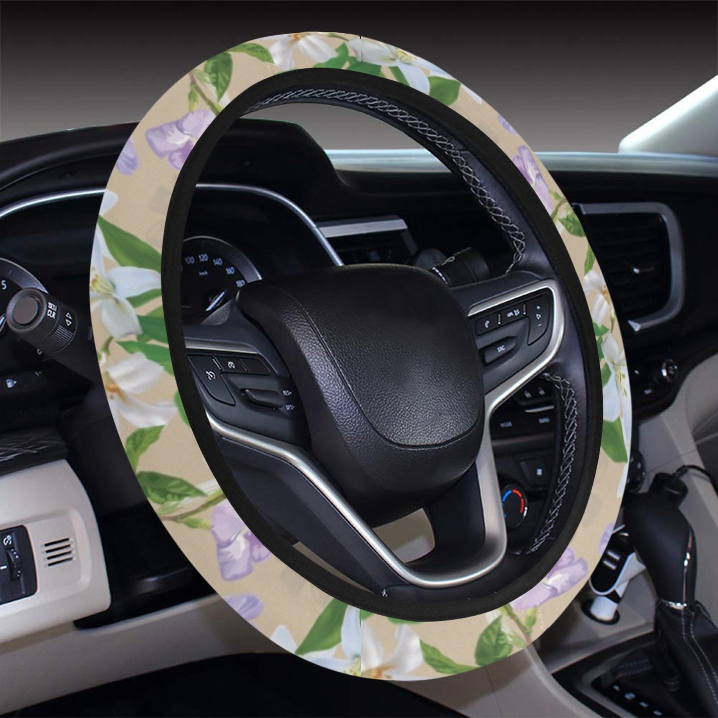 Sampaguita Print Design LKS302 Steering Wheel Cover with Elastic Edge