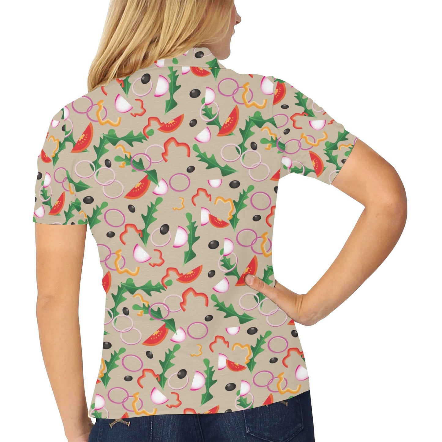 Salad Print Design LKS303 Women's Polo Shirt