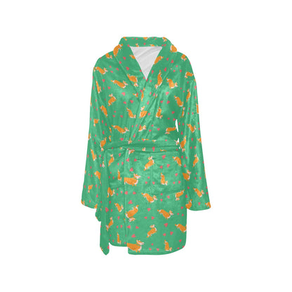 Cardigan Welsh Corgis Pattern Print Design 03 Women's Fleece Robe