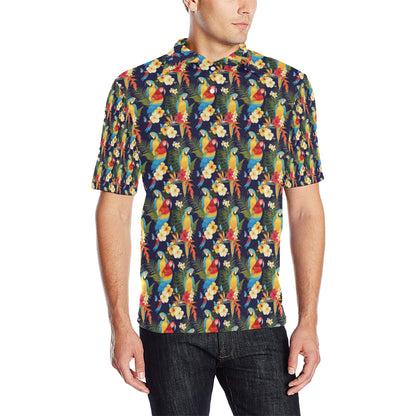 Parrot Themed Design Men Polo Shirt