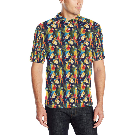 Parrot Themed Design Men Polo Shirt
