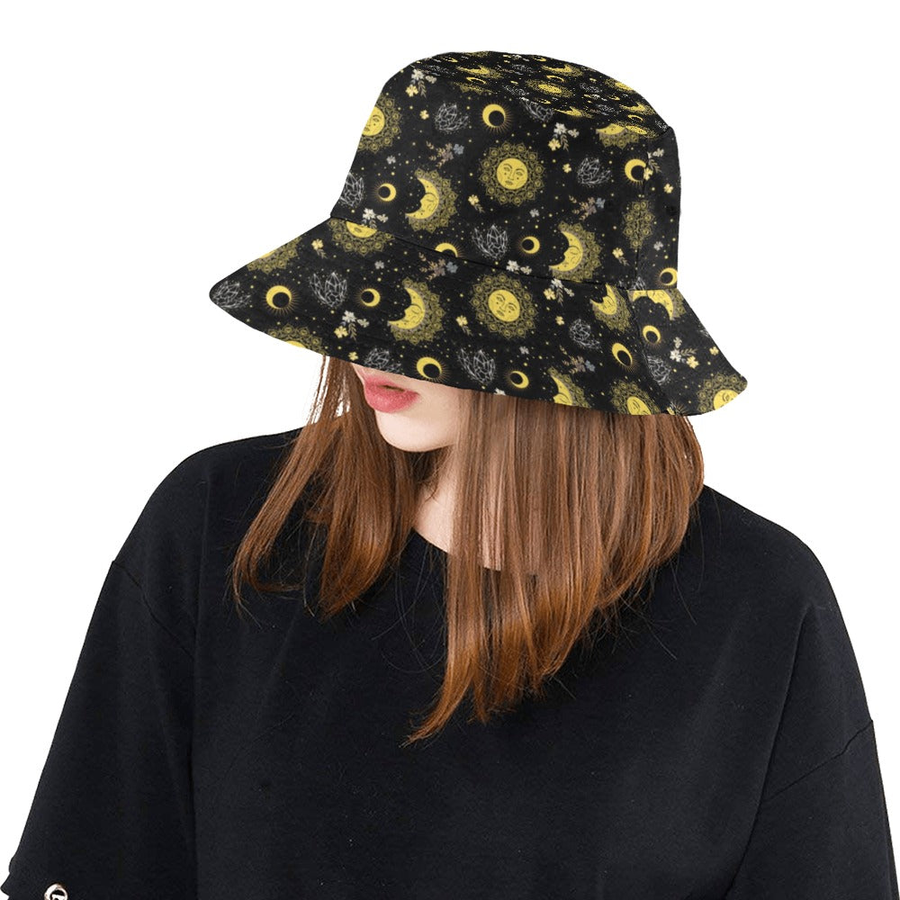 Sun Moon Print Design LKS301 Unisex Bucket Hat