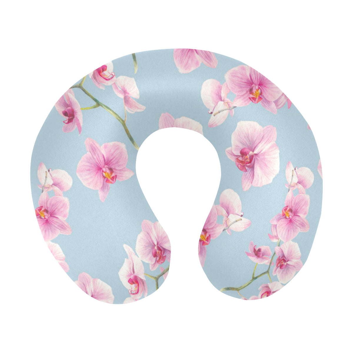 Orchid Pattern Print Design A01 U-Shaped Travel Neck Pillow