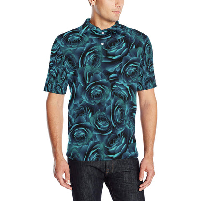 Camellia Pattern Print Design CM04 Men Polo Shirt