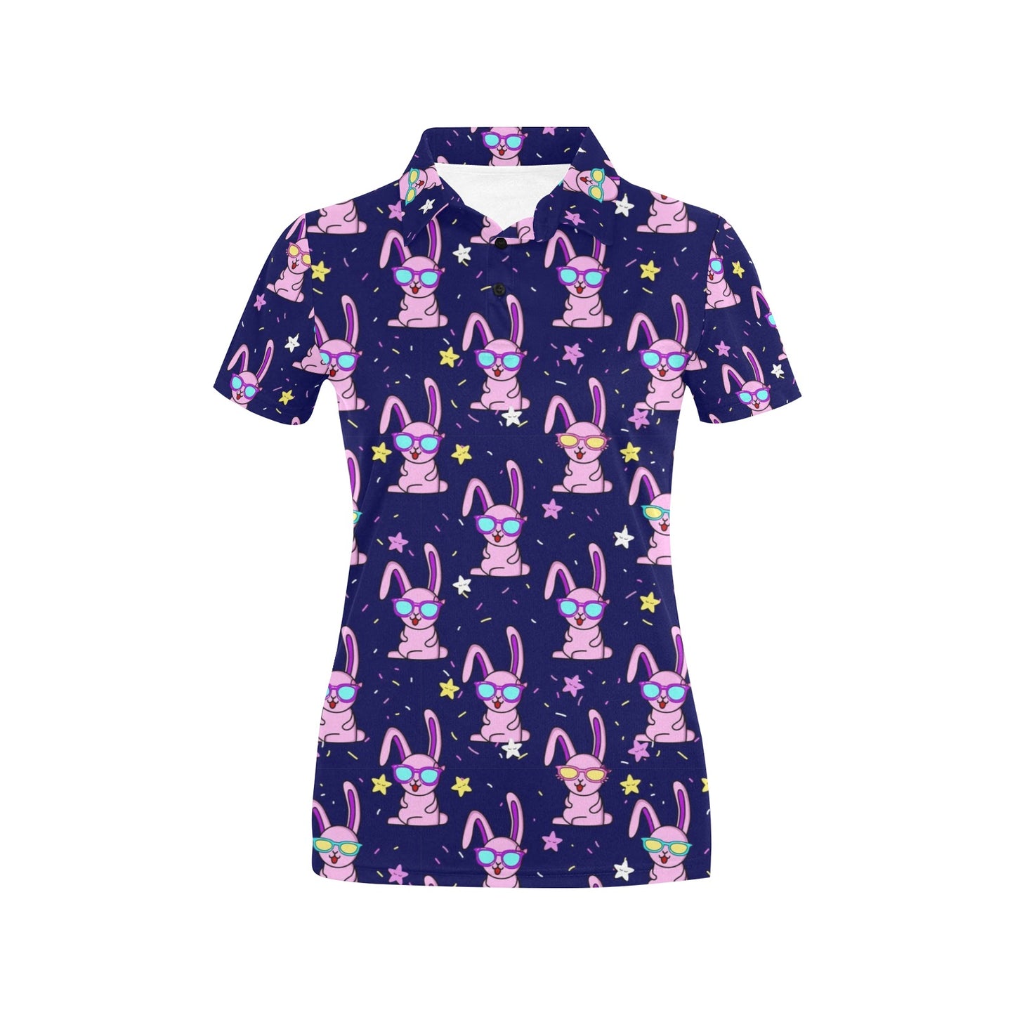 Rabbit Baby Pattern Print Design RB015 Women's Polo Shirt